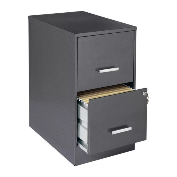 Filing Cabinet: 14.25'' Wide 2 -Drawer Steel Vertical File Cabinet