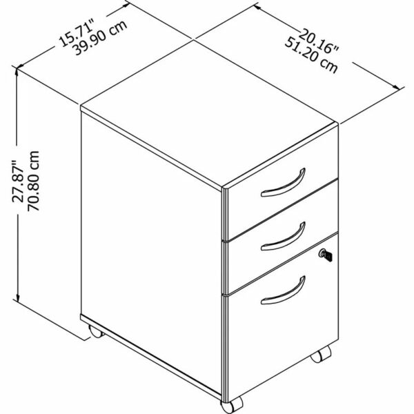 Filing Cabinet :  3 -Drawer Mobile Vertical File Cabinet
