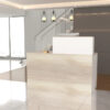 Reception Table: Wood Desk with Filing Cabinet