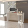 Reception Table: Wood Desk with Filing Cabinet