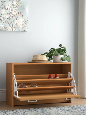 Shoe Rack: 12-Pair Shoe Storage Cabinet