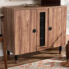 Shoe Rack: 2 Door Wood Entryway 8 Pair Shoe Storage Cabinet