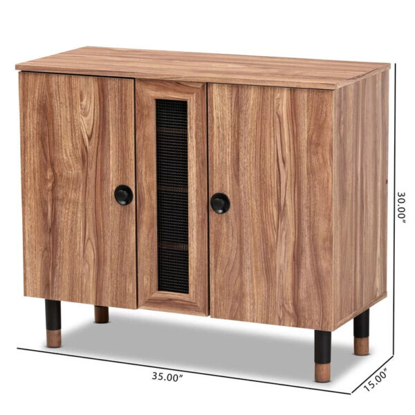 Shoe Rack: 2 Door Wood Entryway 8 Pair Shoe Storage Cabinet