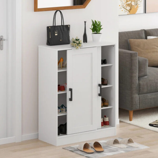 Shoe Rack: 2 Slide Door Shoes Storage Cabinet
