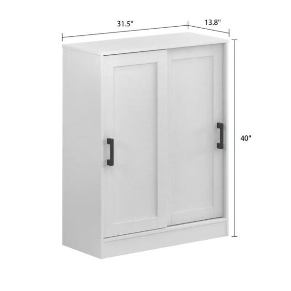 Shoe Rack: 2 Slide Door Shoes Storage Cabinet