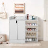 Shoe Rack: Classic White Shoe Storage Cabinet