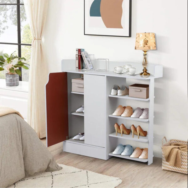 Shoe Rack: Classic White Shoe Storage Cabinet