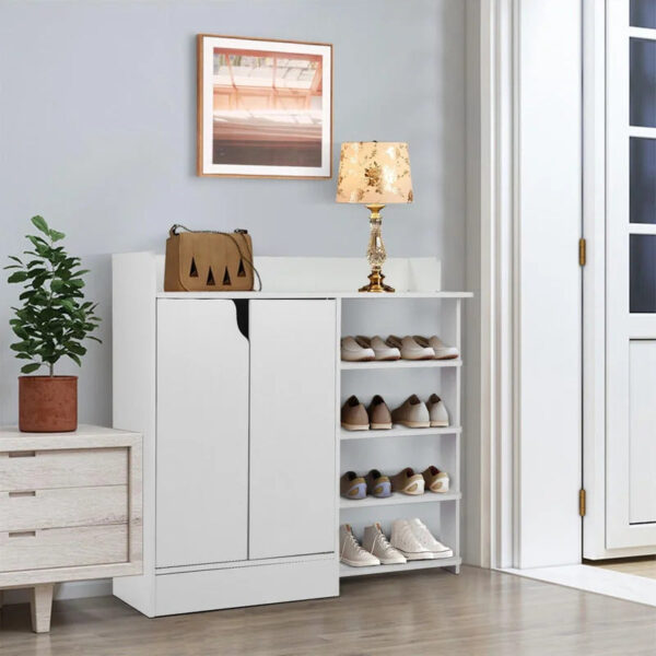 Shoe Rack: Classic White Shoe Storage Cabinet