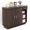 Shoe Rack: Leon Wood Shoe Rack Cabinet with Drawer (Wenge)
