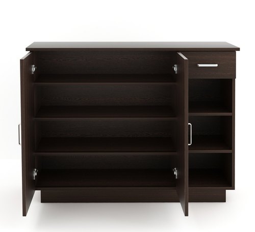 Shoe Rack: Leon Wood Shoe Rack Cabinet with Drawer (Wenge)
