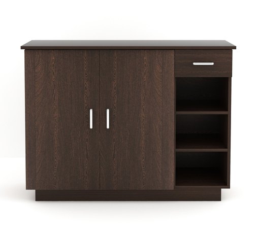 Shoe Rack: Leon Wood Shoe Rack Cabinet with Drawer (Wenge)