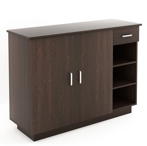 Shoe Rack: Leon Wood Shoe Rack Cabinet with Drawer (Wenge)