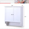 Wall Cabinets: 22.6'' W x 25.2'' H x 8.5'' D Wall Mounted Bathroom Cabinets