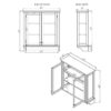 Wall Cabinets: 27'' W x 29'' H x 8'' D Wall Mounted Bathroom Cabinets