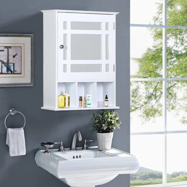 Wall Cabinets: One Door Wall Mounted Bathroom Cabinet